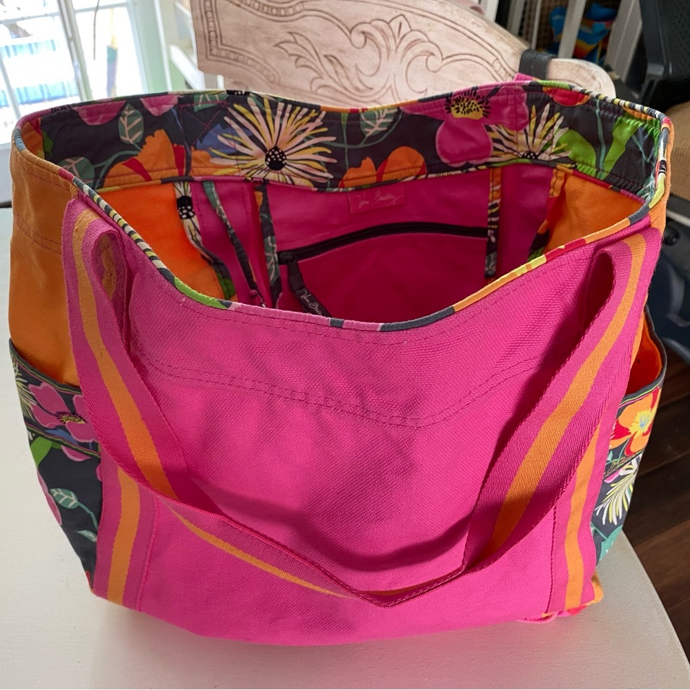 Vera Bradley Jazzy Bloom Large Tote Pool Swim Beach Bag - Picture 10 of 16